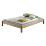 Lit futon simple pour adulte TAIFUN 120 x 200 cm, 1 personne, 1 place et demi, pin massif vernis naturel