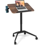 Costway - Bureau Debout Mobile 72x50cm, Podium Mobile Angle et Hauteur Réglable avec Porte-gobelet, Cadre en Alu avec Levage Pneumatique, Table de