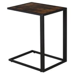 Industrial C Shape Side Table with Steel Frame Foot Pads