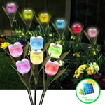 Led Solar Powered Garden Lights Outdoor Stake Patio Post Pathway Flower Light 6x