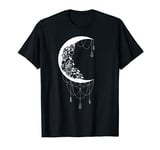 Pastel Goth Crescent Moon Witchy Lady Occult Magic Bohemian T-Shirt