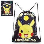 Pokémon Sac A Dos Pikachu, Sac De Sport Enfant, Piscine, Loisirs, Voyage Figurine Phosphorescent, Sac A Dos Pliable A Cordon De Serrage Pour Enfants Et Ados, Idée Petit Cadeau Garcon Fille