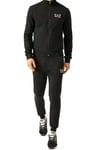 New Mens EA7 Emporio Armani 3ZPV51 PJ05Z Cotton Full Tracksuit Black Size S