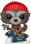 Funko 43334 POP. Bobble Marvel Holiday-Rocket Guardians of the Galaxy Collectibl