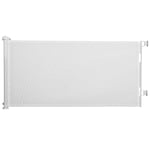 PawHut Barrière de sécurité pour Chien rétractable opération à Une Main Cadre en Alliage d'aluminium pour Les escaliers couloirs entrées Tissu Mesh 150 x 85 cm Blanc