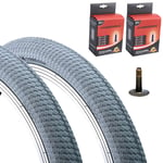 2x Vandorm 20 x 2.00" Drifter BMX Street Grey Tyres w/ Schrader Inner Tubes