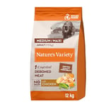 Nature's Variety Selected - Croquettes pour Chiens Adultes de Moyenne et Grande Race - Sans céréales - avec du Poulet élevé en plein air déssossé - 12kg