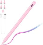 Stylet Tablette Compatible Avec Apple Ipad/Pro/Air/Mini/Iphone/Samsung/Android/Huawei Tablettes, Stylet Tactile Haute Sensibilité, Stylet Universel Avec 3 Pointes Fines, Rose