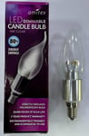 4W Dimmable LED Clear Candle Light Bulb, E14, SES, Small Screw, Warm White Lamp