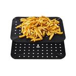 Tower TLINER6 Reusable Rectangular Air Fryer Liners, Pack of 2 Paper Accessories, Suitable for Most 9 Litre Dual Basket Air Fryers Including Tower Vortx and Ninja Foodi, Non-Stick, Dishwasher Safe