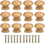 12PCS Vintage Tiroir de Porte Poignée en Bois, 28MM Bouton de Meubles, Rond Boutons de Tiroir, Boutons de Porte, Poignées de Meuble pour Placard Armoire Cuisine, Chambre d'enfant