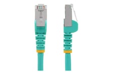 StarTech.com 7.5m CAT6a Ethernet Cable - Aqua - Low Smoke Zero Halogen (LSZH) - 10GbE 500MHz 100W PoE++ Snagless RJ-45 w/Strain Reliefs S/FTP Network Patch Cord - patchkabel - 7.5 m - akvamarin