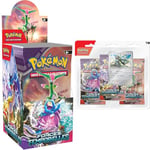 Pokémon JCC présentoir de boosters Écarlate et Violet – Forces Temporelles & Ensemble de Trois boosters Écarlate et Violet – Forces Temporelles – Motorizard