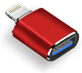 Apple Adaptateur Lightning vers USB pour appareil photo, câble USB 3.0 OTG pour iPhone/iPad pour connecter un lecteur de cartes, clé USB, disque U, clavier, souris, hubs, MIDI, Plug & Play