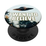 X-Files I Want to Believe Flying Saucer PopSockets Adhesive PopGrip