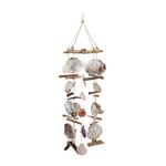 Relaxdays Carillon à coquillages bois flotté mobile coquillages guirlande Décoration à suspendre, coloré