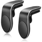 Cyslmuk - Support de téléphone magnétique pour voiture noir - Lot de 2 - Se monte sur grille d'aération - Compatible avec iPhone, Samsung, Huawei,