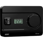 VEMER VE758000 OLYMPO LCD - Thermostat Mural d'ambiance pour Le Chauffage et la Climatisation, Affichage LCD, Alimentation 230V, Noir