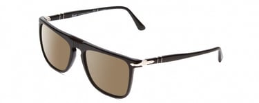 Persol PO 3225S Unisex Square Designer Polarized Sunglasses in Black Silver 56mm