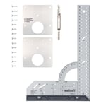 wolfcraft - Kit de Réparation de charnière invisible et Équerre de Menuisier Multifonction, Longueur 300 mm - réf. 8657000