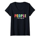 Womens People Not A Big Fan Funny Introvert V-Neck T-Shirt