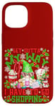 iPhone 15 Cute Christmas Shopping Gnome For Women Funny Friday Saying Case