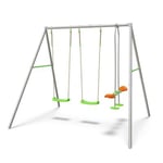 Portique en métal axion avec 2 balançoires + 1 siège face à face Trigano Jardin J-11462P8