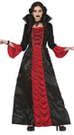 FIESTAS GUIRCA Déguisement Comtesse Vampiresse - Longue Robe Rouge et Noire Elégante pour Femme Adulte Taille M 38-40