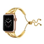 Apple Watch Series 4 40mm S-format unikt metall armband med kedje utrustat lås - Guld