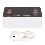 8-porttinen Smart Fast Desktop Hub LED-näytöllä 100?240V QC 3.0 USB Type C Universal Travel Charger Hub puhelimen kaiuttimille US Plug