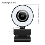 A40 Full HD 1080p Webcam With Mic Fill Light For PC Laptop Online Learning For