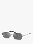 Ray-Ban RB3728 Unisex Yevi Hexagonal Sunglasses, Light Gold/Mirror Grey