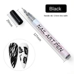 Nail Art Ritpenna Graffiti Gel Penna SVART 0,5MM 0,5MM BLACK 0.5MM-0.5MM