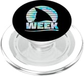 2025 Week Retro Shark Fin Lover Sea Ocean Animal Summer Trip PopSockets PopGrip for MagSafe