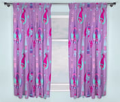 66"x54" CURTAINS TROLLS GLOW PURPLE LILAC PINK BLUE DROPS BRANCH POPPY HAIR