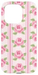 Coque pour iPhone 15 Pro Rose délicat motif floral rose esthétique girly