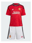 adidas Manchester United 23/24 Home Mini Kit - Red, Red, Size 4-5 Years
