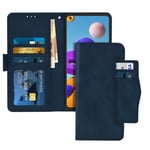 Case for Samsung A21s Flip Case with Stand Function and Wallet - Dark Blue