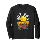 Hot Dog Chick Fun Quirky Graphic Humor Long Sleeve T-Shirt