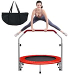 101cm Foldable Mini Trampoline Fitness Rebounder Home Cardio Trainer-Red