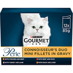 Gourmet Perle Delicate Connoisseur's Duo Wet Cat Food 12x85G, Pack of 4