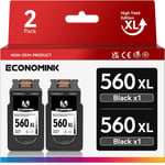 PG-560XL Cartouches d'encre compatibles avec Canon 560 560XL pour Canon TS5350 TS5351 TS7450 TS7451 TS5352 TS5353 (2 noir)