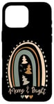 iPhone 16 Pro Max Boho Rainbow Merry And Bright Christmas Retro Xmas Case