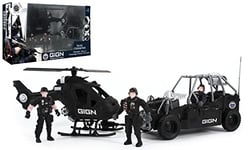 EUROPEAN FORCE - Coffret Intervention GIGN - Véhicules d'Interventions - 093550 - Rouge - Plastique - Militaire - Jouet Enfant - Miniature - 43 cm x 25 cm - À Partir de 3 Ans