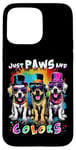 Coque pour iPhone 15 Pro Max Trio de Chiots Bracco et Touches de Couleur | Chiens Mignons