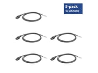 Act Powercord C13 Iec Lock - Open End Black 2 M, Pc1025, 5-Pack (Ak5329)