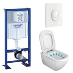 Grohe - Pack wc Rapid sl + Cuvette Tesi AquaBlade Ideal Standard + Plaque blanche