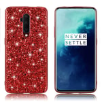 Glitter OnePlus 7T Pro skal - Röd