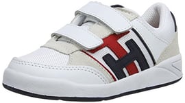 Tommy Hilfiger garçon Cambridge 1C Baskets Basses, Blanc-Weiß (White/Tango Red 100), Taille 38