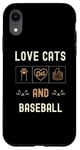 Coque pour iPhone XR Chats amoureux des chats et chatons de baseball pour hommes et femmes